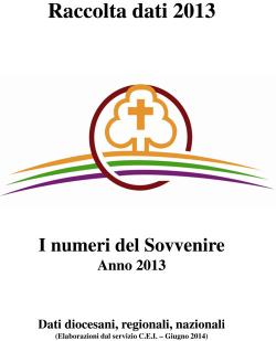 A settembre le schede diocesane con i numeri del "sovvenire" 2013